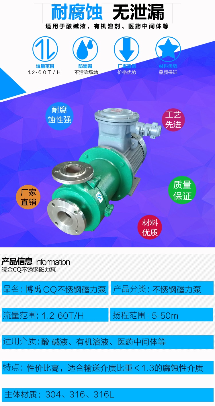 不锈钢磁力驱动泵