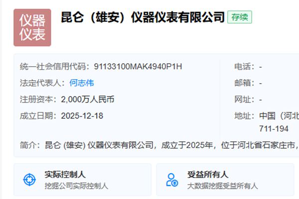 中石油等在雄安成立儀器儀表公司