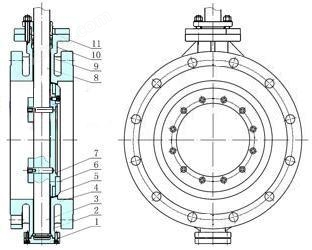 氣動(dòng)開關(guān)蝶閥_閥體結(jié)構(gòu)圖 （法蘭式）