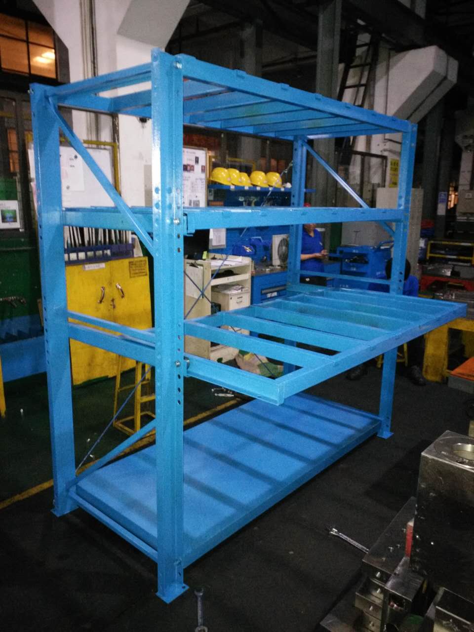 模厂滚筒式模具整理货架 承重2吨模具存放架结构图片-货架—环保设备